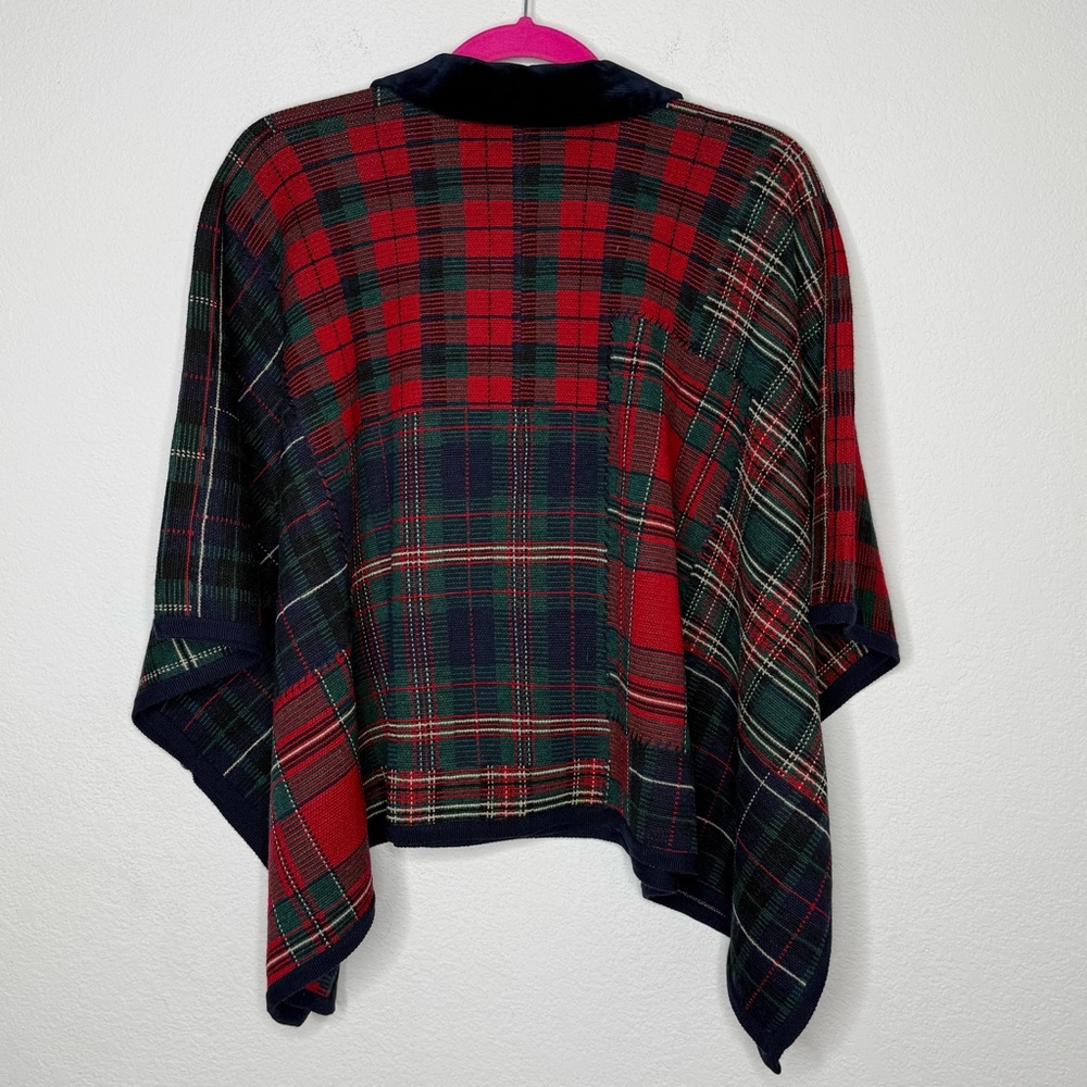 Polo by Ralph Lauren Girls Patchwork Plaid Wool Poncho Size S/M NWT - Picture 4 of 11